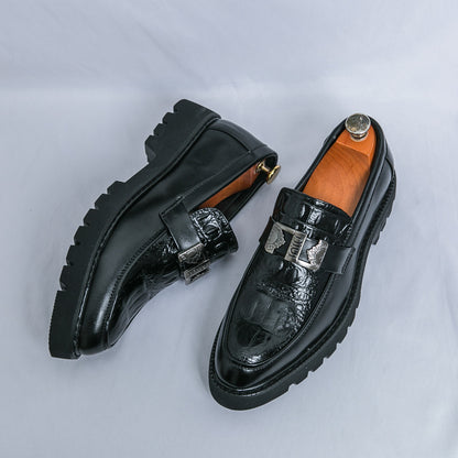 Thick Bottom Slip-on Business Casual Leather Shoes - My Store