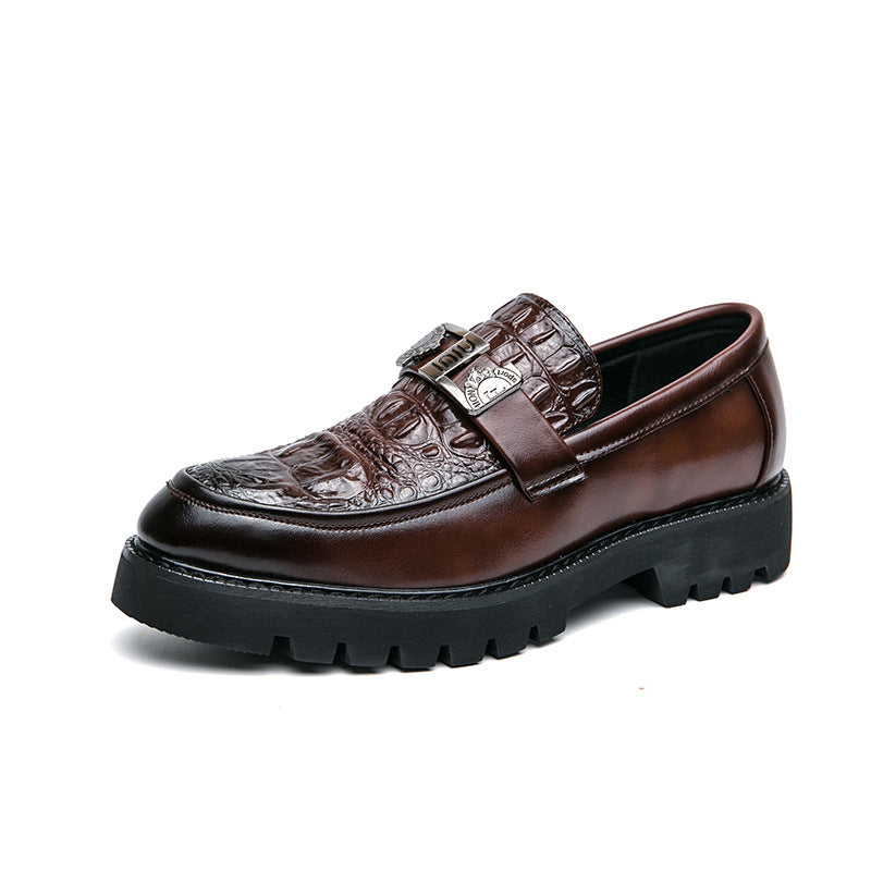Thick Bottom Slip-on Business Casual Leather Shoes - My Store