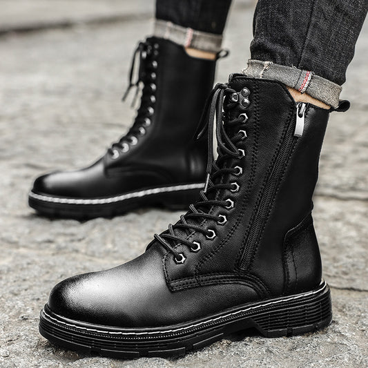 Autumn And Winter Plus Size Men's Long High-top Martin Boots - My Store