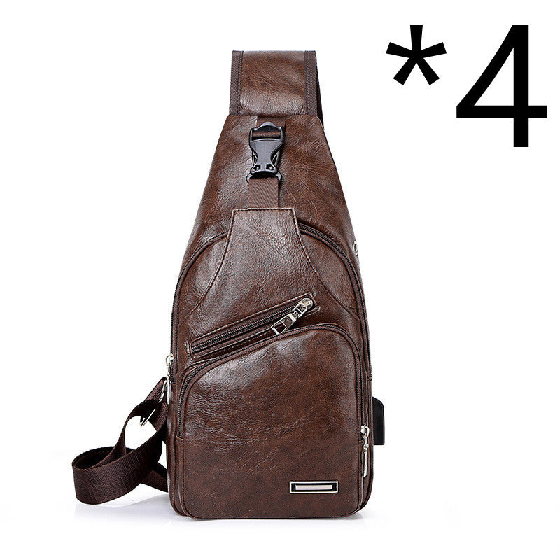Casual Fashion Men's USB Charging Chest Bag - My Store