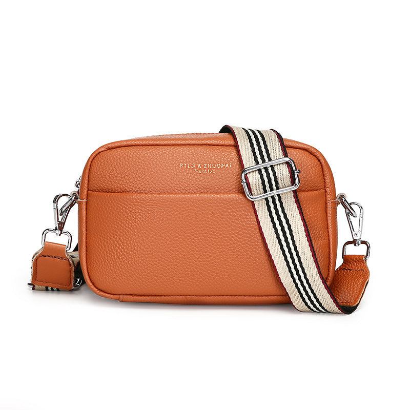 Fashion Simple Shoulder Messenger Bag Top Layer Cowhide Small Square Bag - My Store