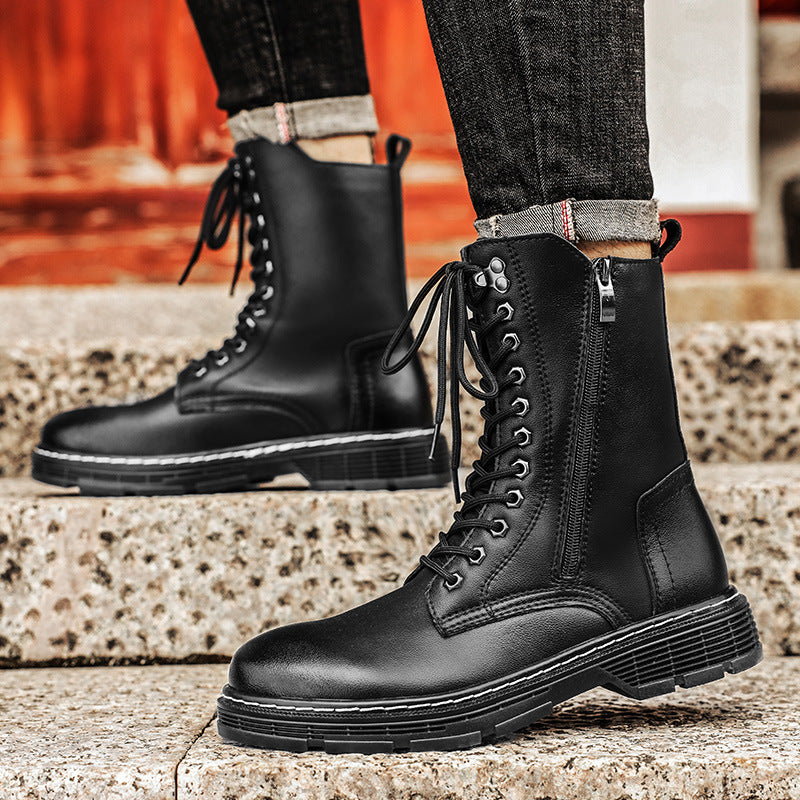 Autumn And Winter Plus Size Men's Long High-top Martin Boots - My Store
