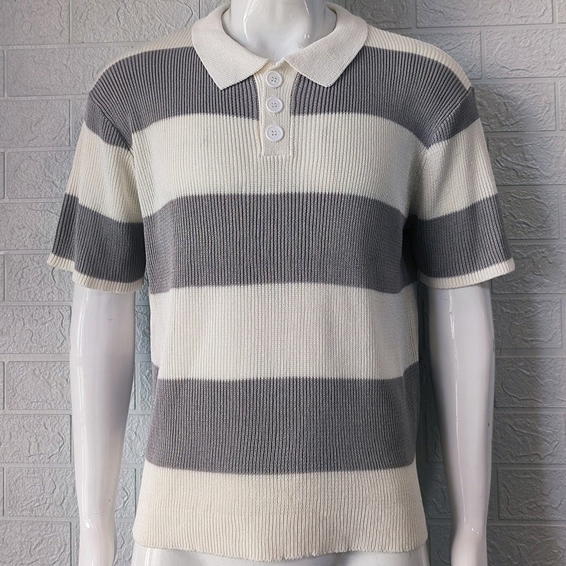 Mens Clothing Summer Fashion Lapel Sweater Short Sleeve Men Clothing Men Wears - My Store