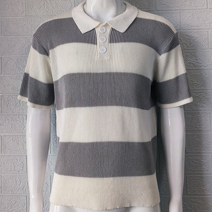 Mens Clothing Summer Fashion Lapel Sweater Short Sleeve Men Clothing Men Wears - My Store