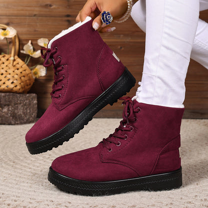 Women's Fashionable Waterproof High-top Cotton-padded Snow Boots - My Store