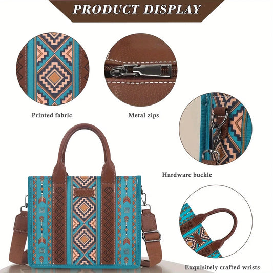 4Pcs Women's Purse Tote, Retro Work Satchel Lightweight, Boho Chic Tote Everyday Green - My Store