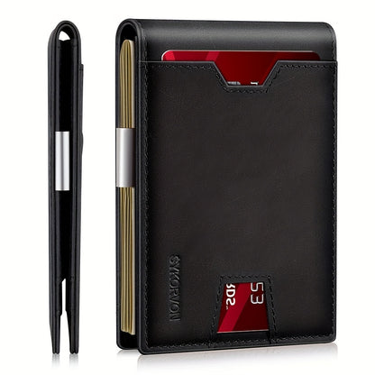 Genuine Leather Bifold Wallet Men, RFID Shielding Wallet Front Pocket Wallet, Suitable For Son And Daughter To Send Daddy's Wallet - My Store