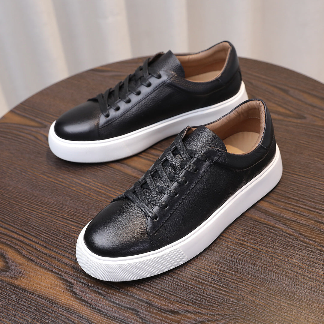 Top Layer Cowhide Men's Shoes Black Commute Leisure - My Store