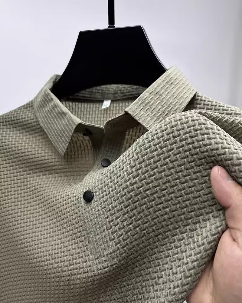 Shorts Lapel T-shirt Men's Short-sleeved Business Casual T-shirt Men's Polo Shirt - My Store