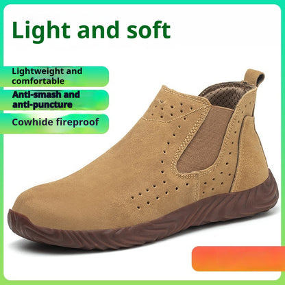 Men's Safety Shoes With Steel Toe Caps For Anti Smashing And Anti Piercing - My Store