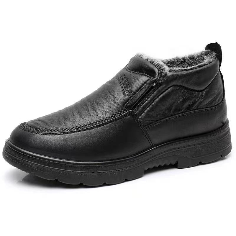 Winter Middle-aged And Elderly Thickened Non-slip Waterproof Fleece-lined Cotton Shoes - My Store