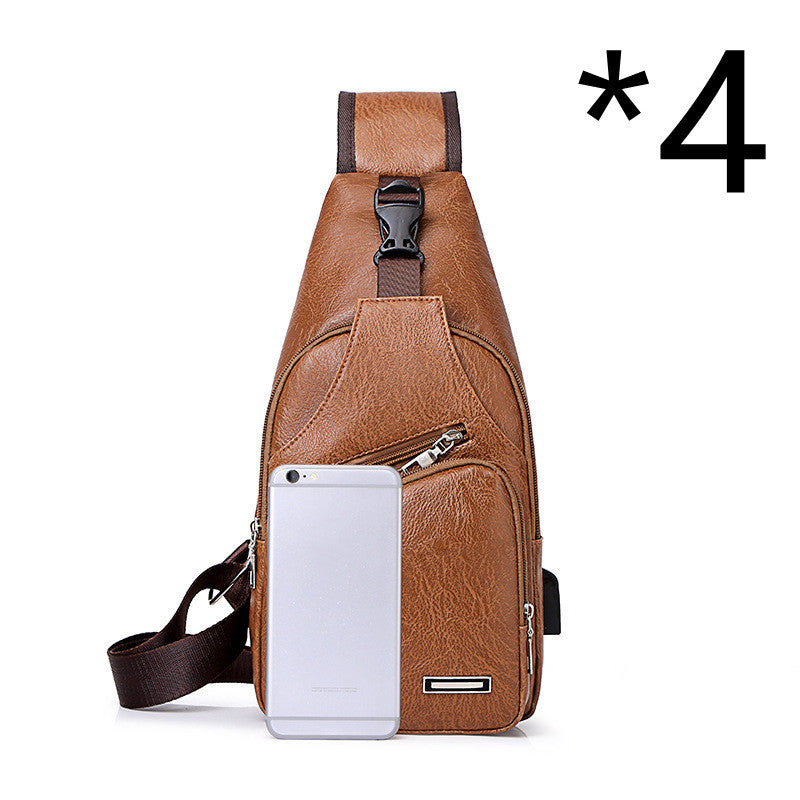 Casual Fashion Men's USB Charging Chest Bag - My Store