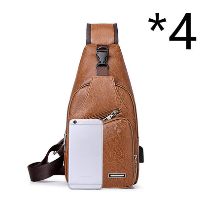 Casual Fashion Men's USB Charging Chest Bag - My Store