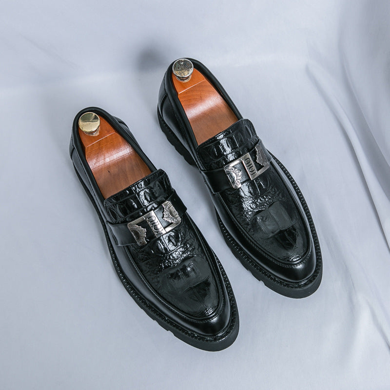 Thick Bottom Slip-on Business Casual Leather Shoes - My Store