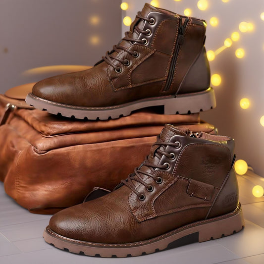 Male Martin Boots Leisure Plus Size Zip Ankle Boots - My Store
