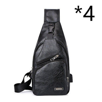 Casual Fashion Men's USB Charging Chest Bag - My Store