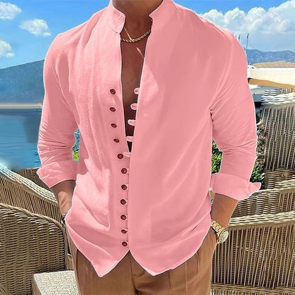 Cotton And Linen Casual Loose Long Sleeve Shirt - My Store